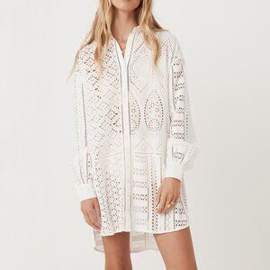 SPELL LOTTIE WHITE OVERSIZED SHIRT TUNIC M